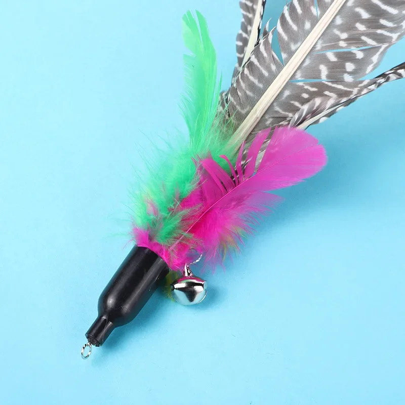 Juguete para Gato, campana grande de plumas y perlas, caña de pescar, cabezal de repuesto, palo para gato divertido, juguete interactivo, juguetes interactivos para gatos - imagen 3