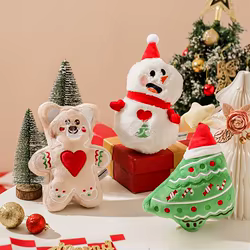 Juguete de peluche de Navidad para mascotas, oso de espina, muñeco de nieve, árbol de Navidad, productos para cachorros, juguetes para perros pequeños, accesorios