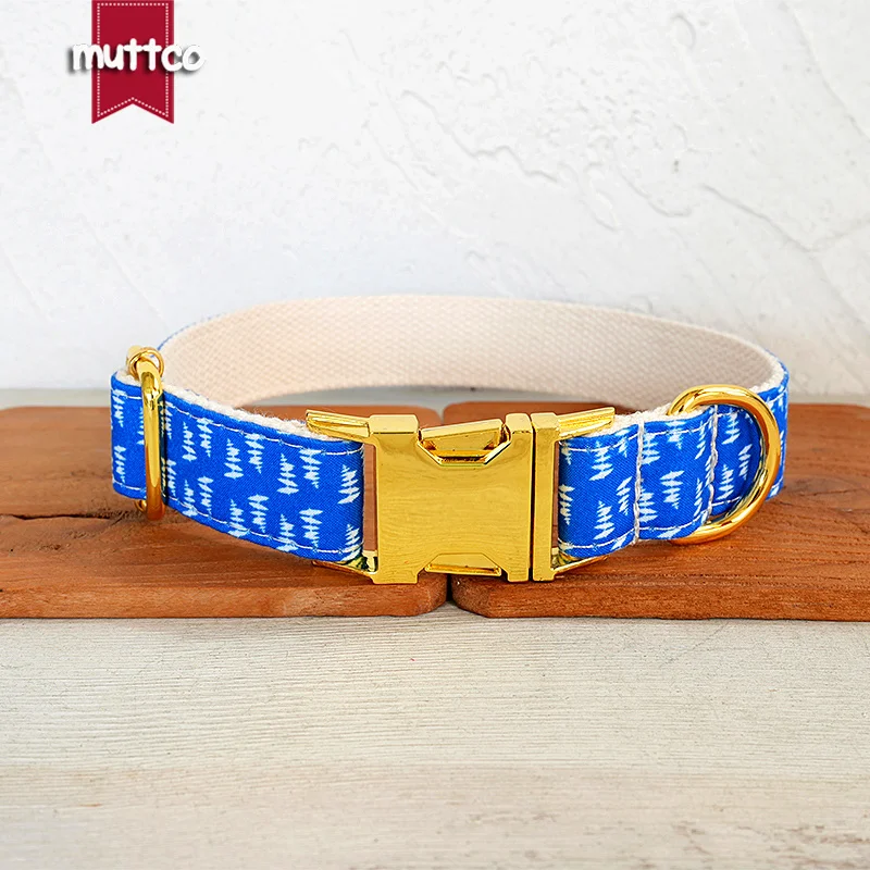 MUTTCO este collar para perro es una combinación clásica azul y blanca SEA BLUE FOREST que añade un toque elegante 5 tamaños UDL155 - imagen 2