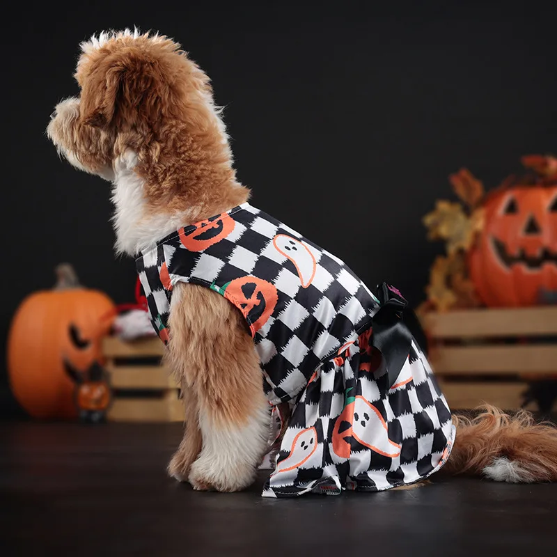 Vestido de Halloween para mascotas, disfraz de calabaza para perros pequeños y medianos, peluche de Pomerania, transfronterizo, gran oferta - imagen 4