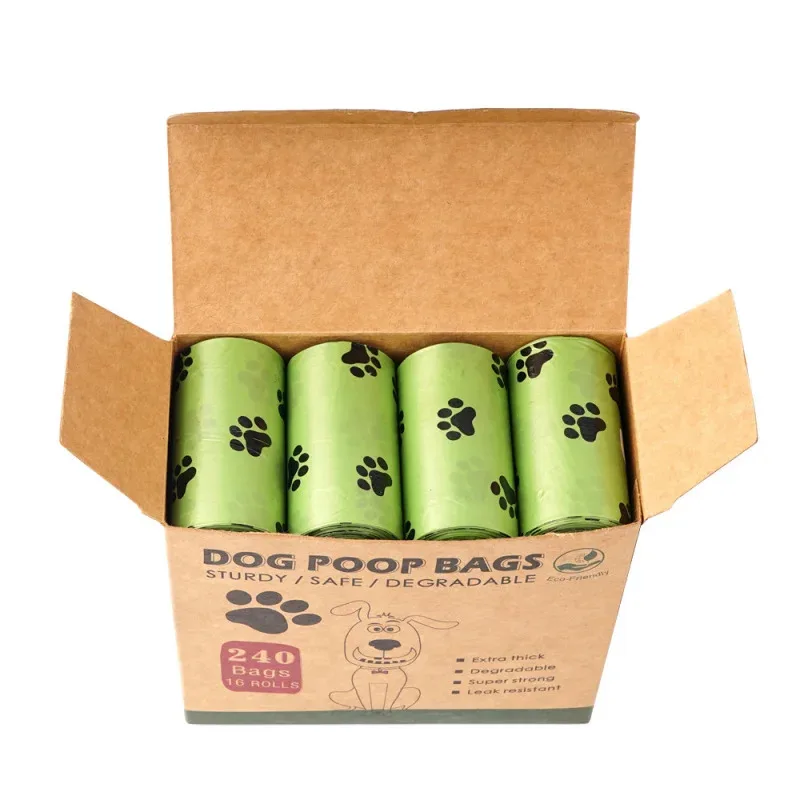 240 uds/16 rollos de bolsas gruesas para excrementos de perros, bolsa de residuos para mascotas a prueba de fugas para caminar al aire libre de perros - imagen 2