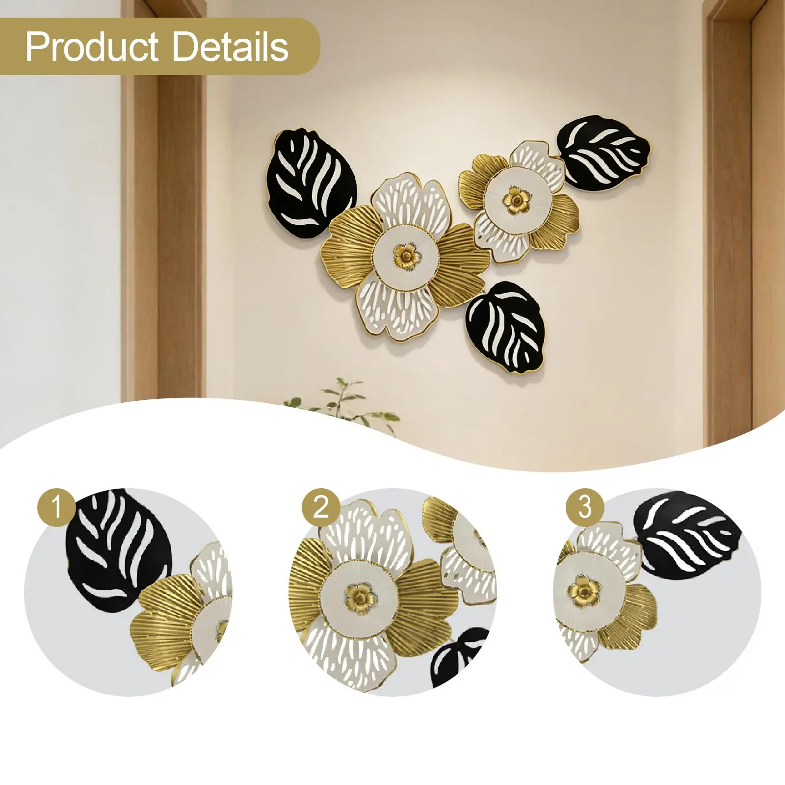 Decoraciones colgantes de flores de hierro para pared - gatos y perros - imagen 2