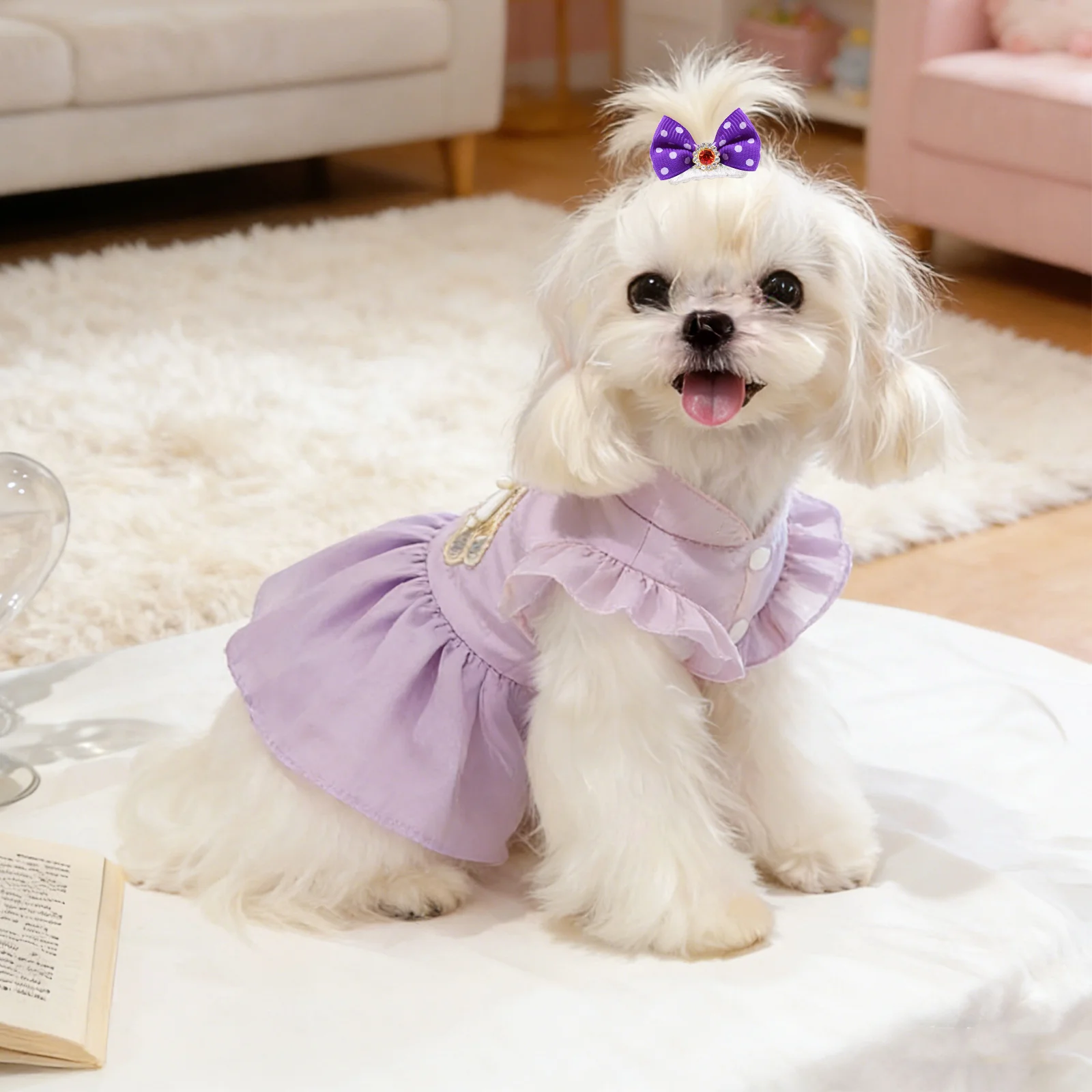 Lazos con pinza para perros - accesorios de moda hechos a mano - imagen 4