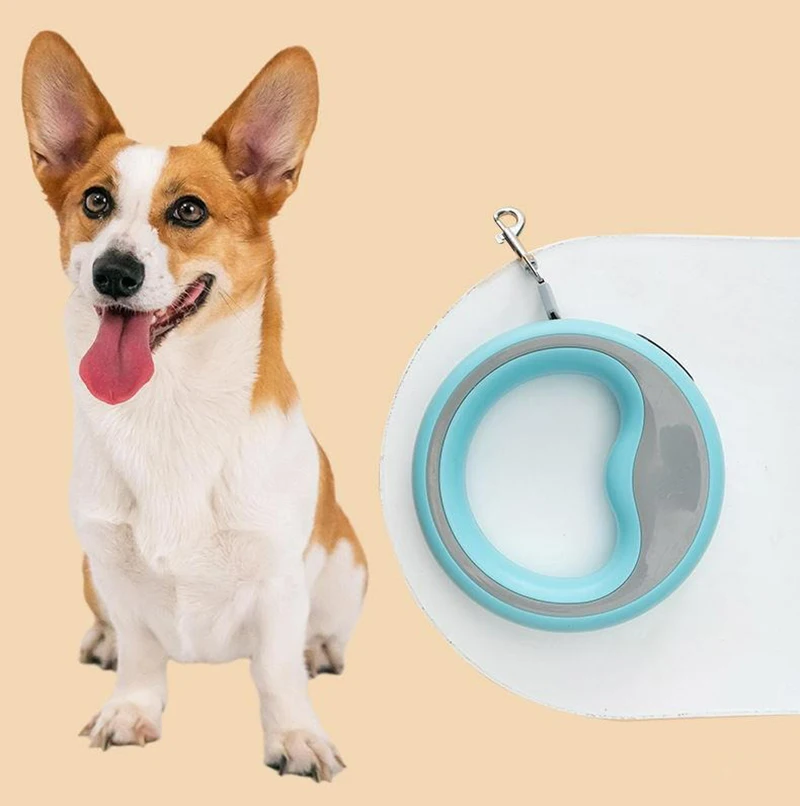 Correa retráctil para perros de 2,5 metros, 360 °   Correa para caminar con bloqueo de pausa de freno de una mano para perros pequeños y medianos, plomo para caminar para cachorros - imagen 4