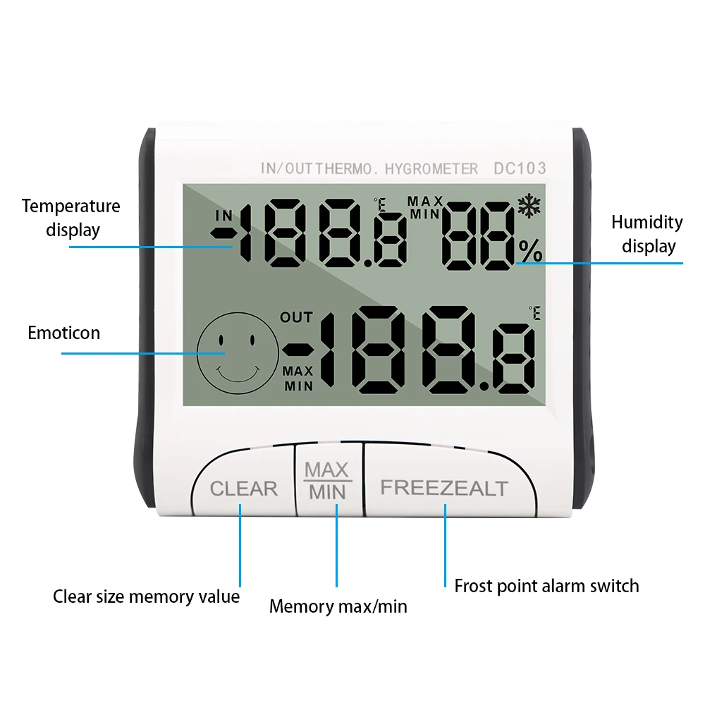 Termómetro higrómetro LCD para gatos y perros: interior/exterior - imagen 3