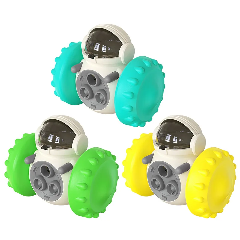 Juguete de comida con fugas para perros, alimentador automático de equilibrio para mascotas, carrito de alimentación oscilable para gatos, Robot inteligente giratorio con comestibles - imagen 2