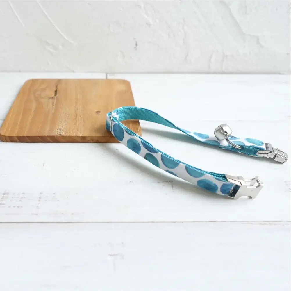 Collar gato personalizado azul con hebilla metálica y grabado gratis - imagen 3