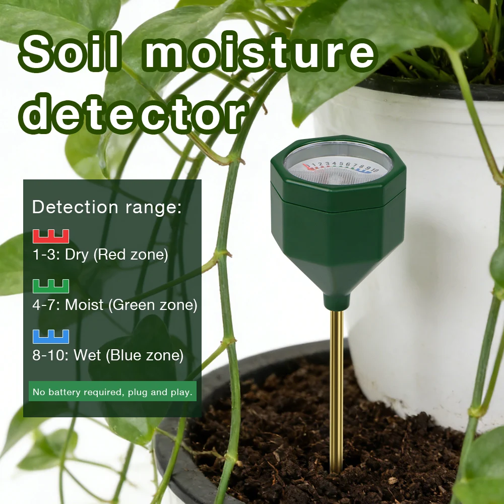 Medidor de Humedad del Suelo Portatil 1-10 para Plantas en Casa