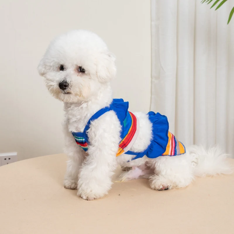 Traje de baño de bikini para perros de verano, vestido de leopardo rosa de moda para perros pequeños, chaleco de playa para cachorros y niñas, ropa Yorkshire Terrier 2025 nuevo - imagen 4