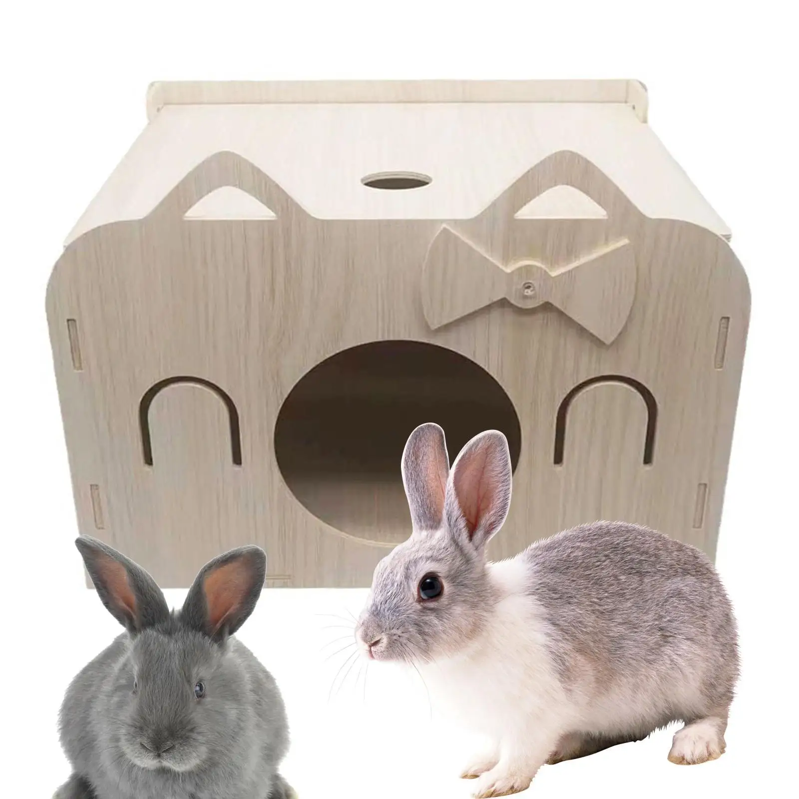 Casa escondite para hámster, decoración de hábitat para hámster, nido para dormir, casa de hámster de madera para hámster - imagen 4
