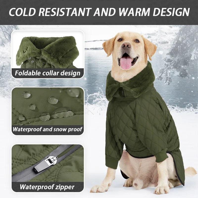 Chaqueta invierno impermeable para perros – Solapa, nieve y frío - imagen 4