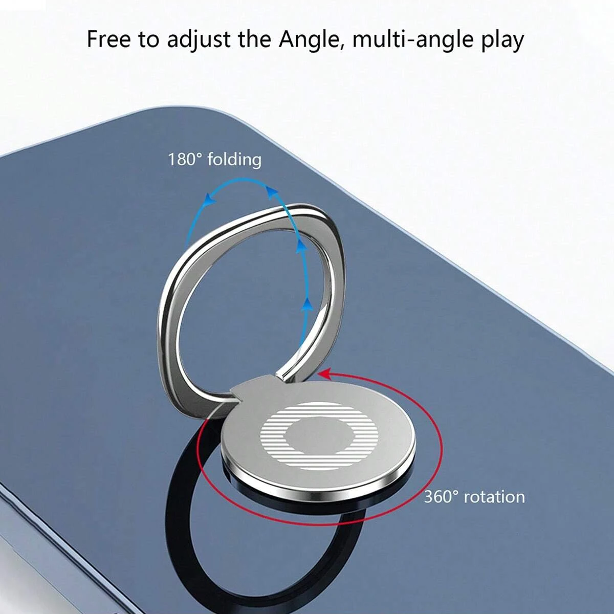 360 ° Soporte de anillo magnético giratorio para teléfono, soporte de agarre para dedo plegable de aleación de Zinc para coche y escritorio, soporte Universal para perezosos, 1 ud.