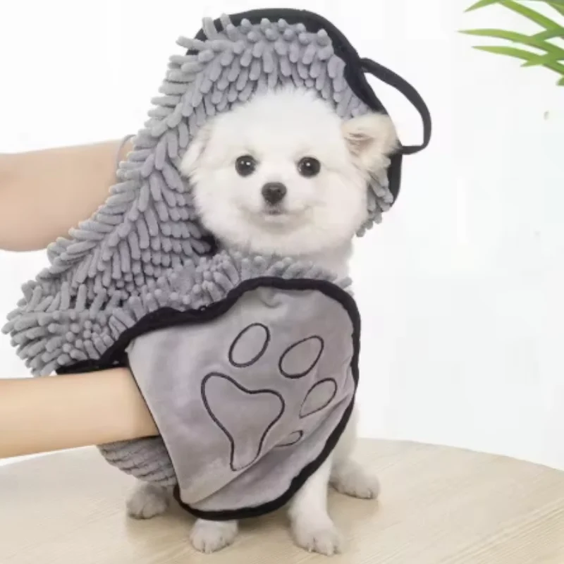 Toalla superabsorbente secado rápido para perros y gatos bata suave - imagen 2