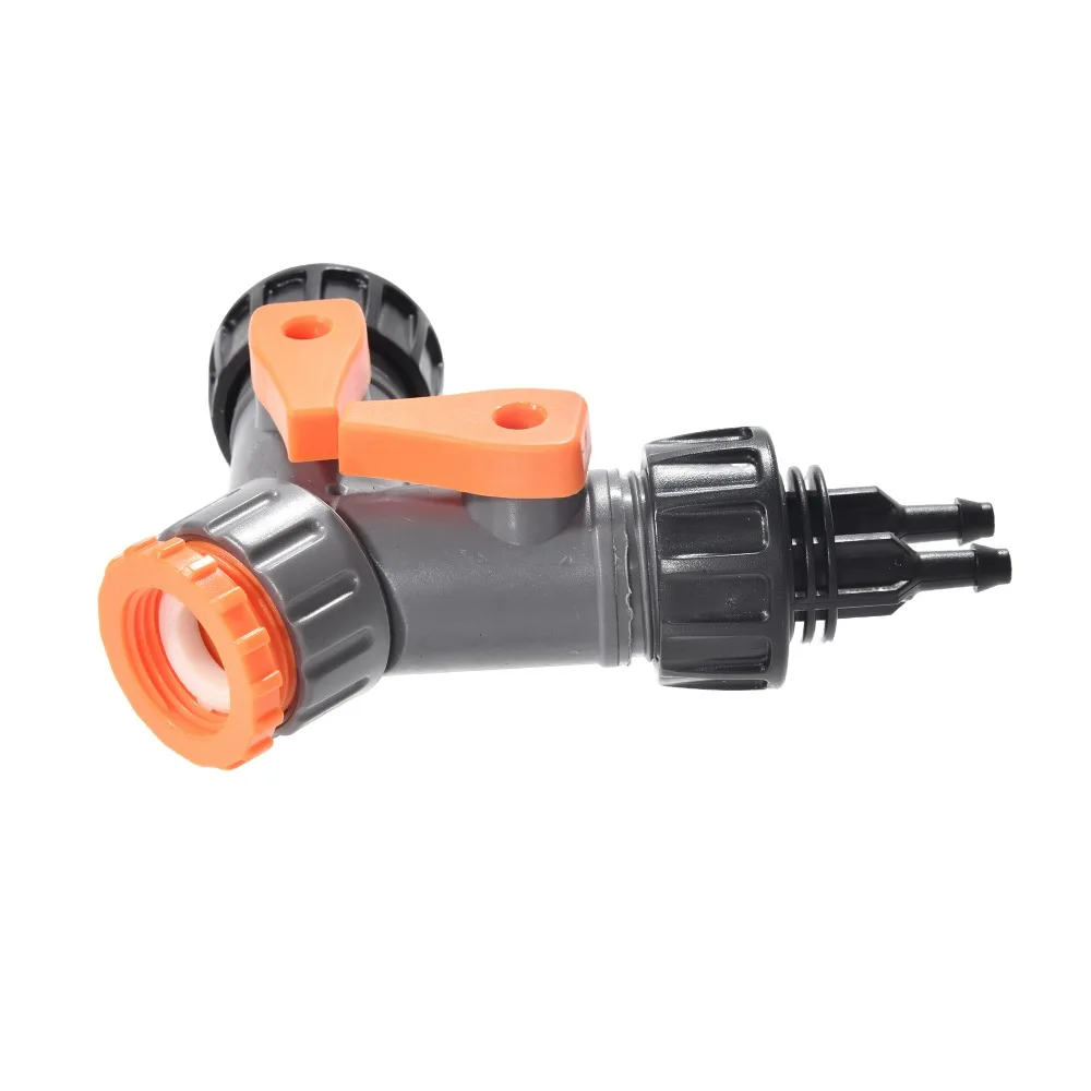 Divisor de manguera de jardín de 2 vías, conector Y con válvulas ajustables, adaptador de 1/4 ", 1/2", 3/4", accesorio de riego resistente - imagen 4
