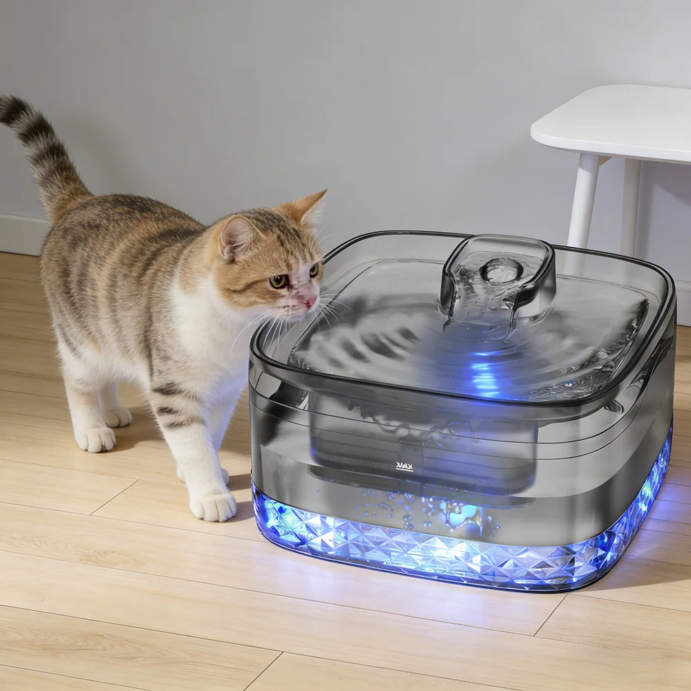 Bebedero automático para perros y gatos, acero inoxidable con filtro
