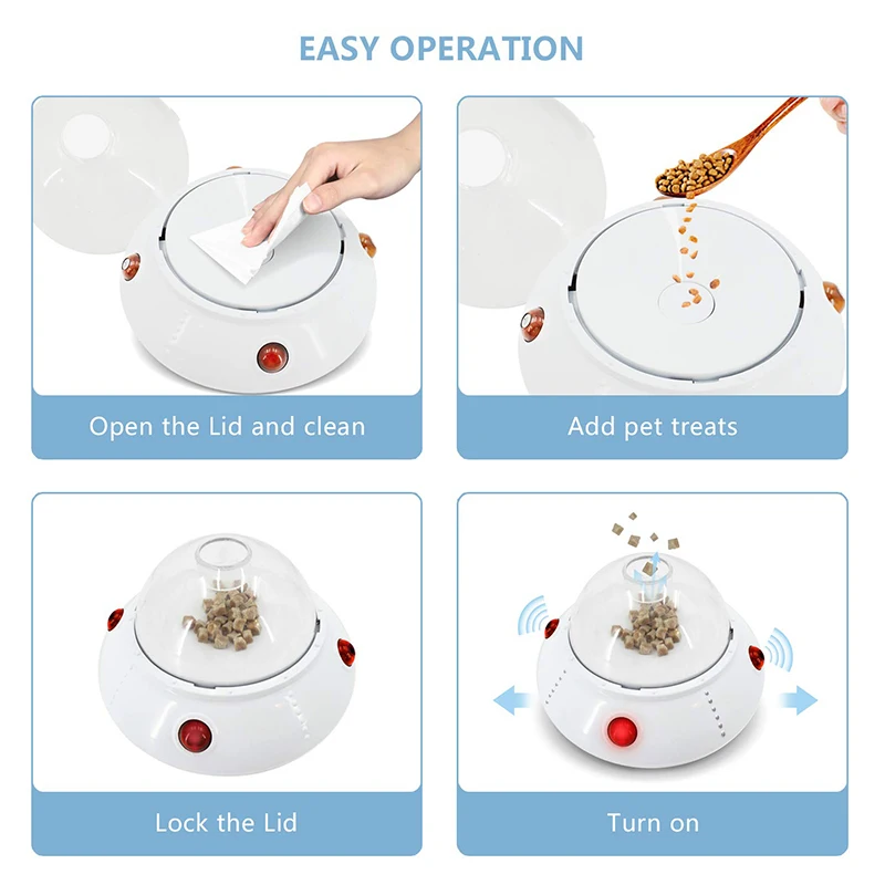 Juguetes interactivos para perros, dispensador inteligente de comida, entrenamiento IQ, puzle con detección de movimiento y apagado automático, fácil de limpiar - imagen 5