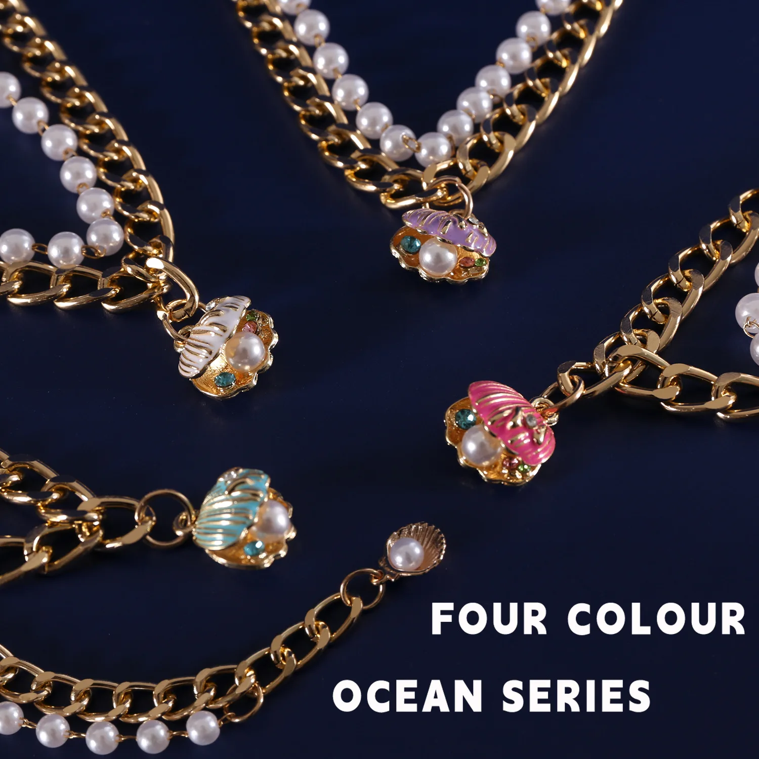 Collar de concha de perla para mascotas, cadena de diamantes de perlas, Collar de concha colorida de princesa para perros y gatos, accesorios para cachorros - imagen 3