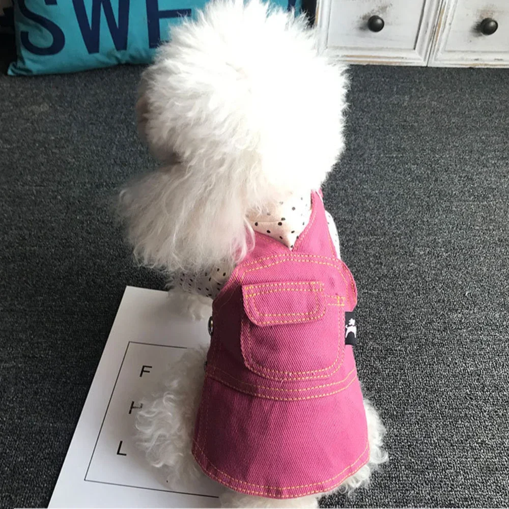 Falda con tirantes de Color brillante para perro y gato, prenda bonita de peluche, método Bichon, ropa de lucha para cachorros, Mono para perros - imagen 5