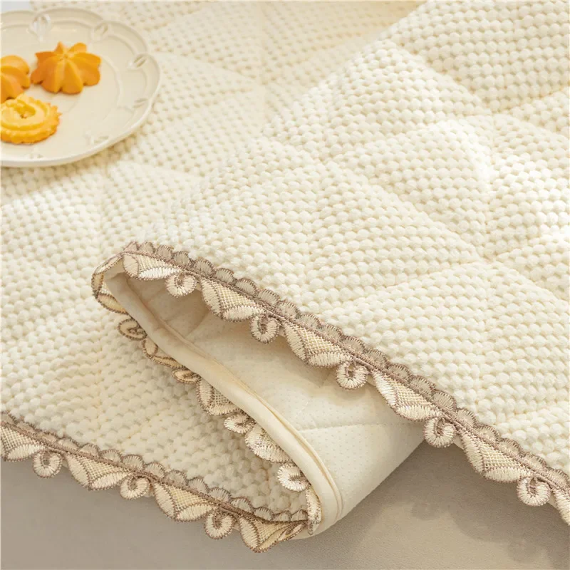 1 Uds. Cojín de sofá de chenilla de Color sólido, funda de sofá antideslizante duradera Universal antiarañazos para las cuatro estaciones para sala de estar - imagen 4