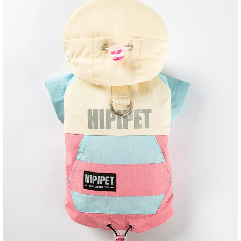 Otoño e Invierno chaqueta con capucha a rayas para mascotas perro sombrero para el sol en contraste gato salir ropa para perros pequeños ropa para cachorros - imagen 2