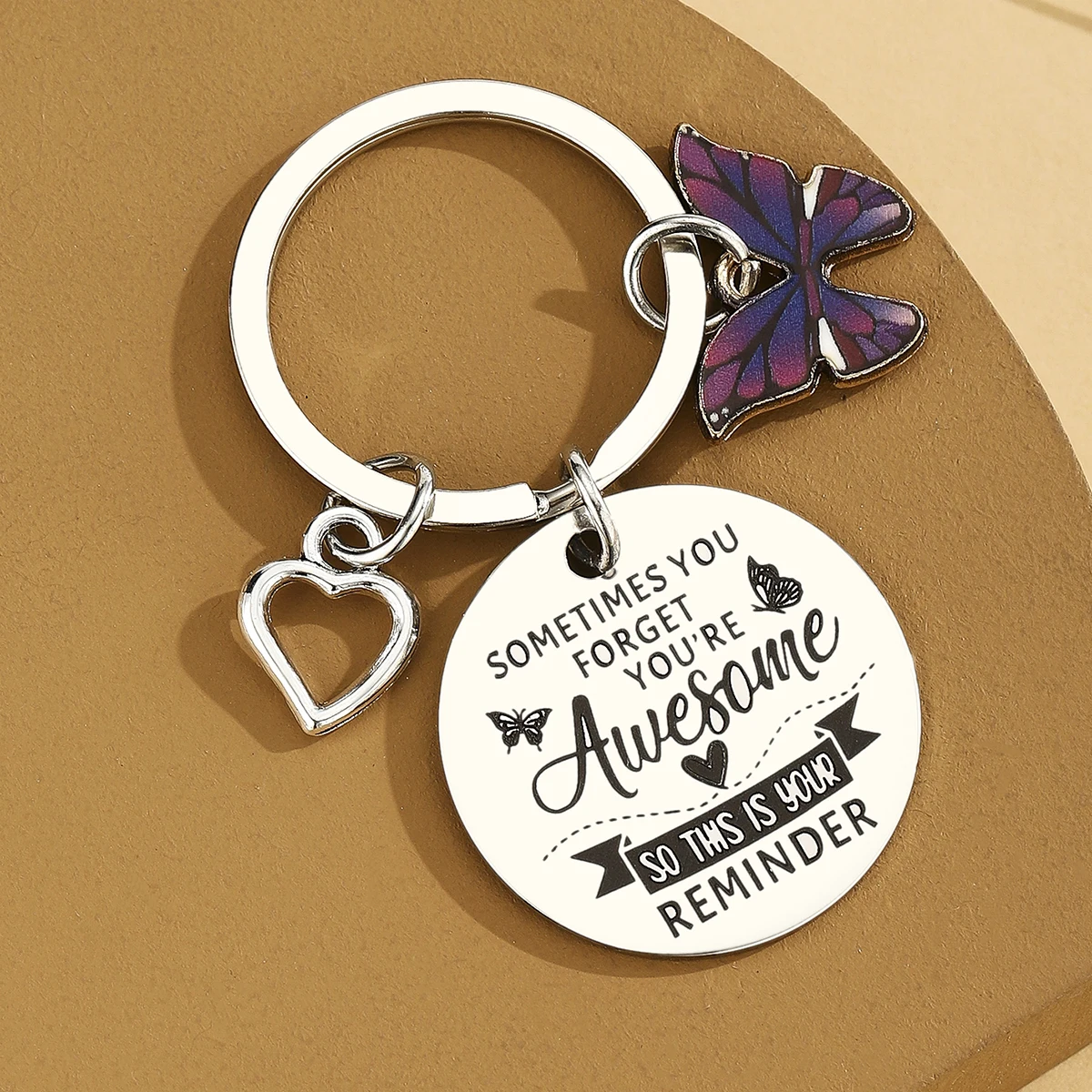 Llavero mariposa morada - regalo para dueños de gatos y perros - imagen 4