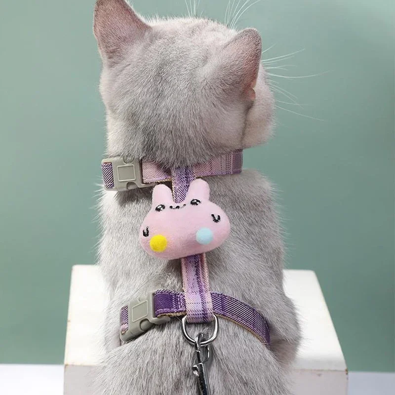 Conjunto de correa de arnés ajustable para gato, chaleco transpirable a prueba de Escape, correa de pecho para gatito, fácil Control, Collar ajustable para mascotas, suministros - imagen 5