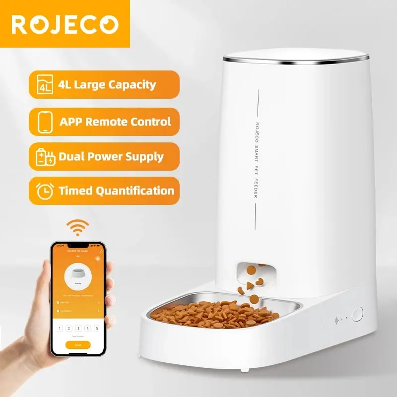 Dispensador automático WiFi para gatos y perros – Comida programada