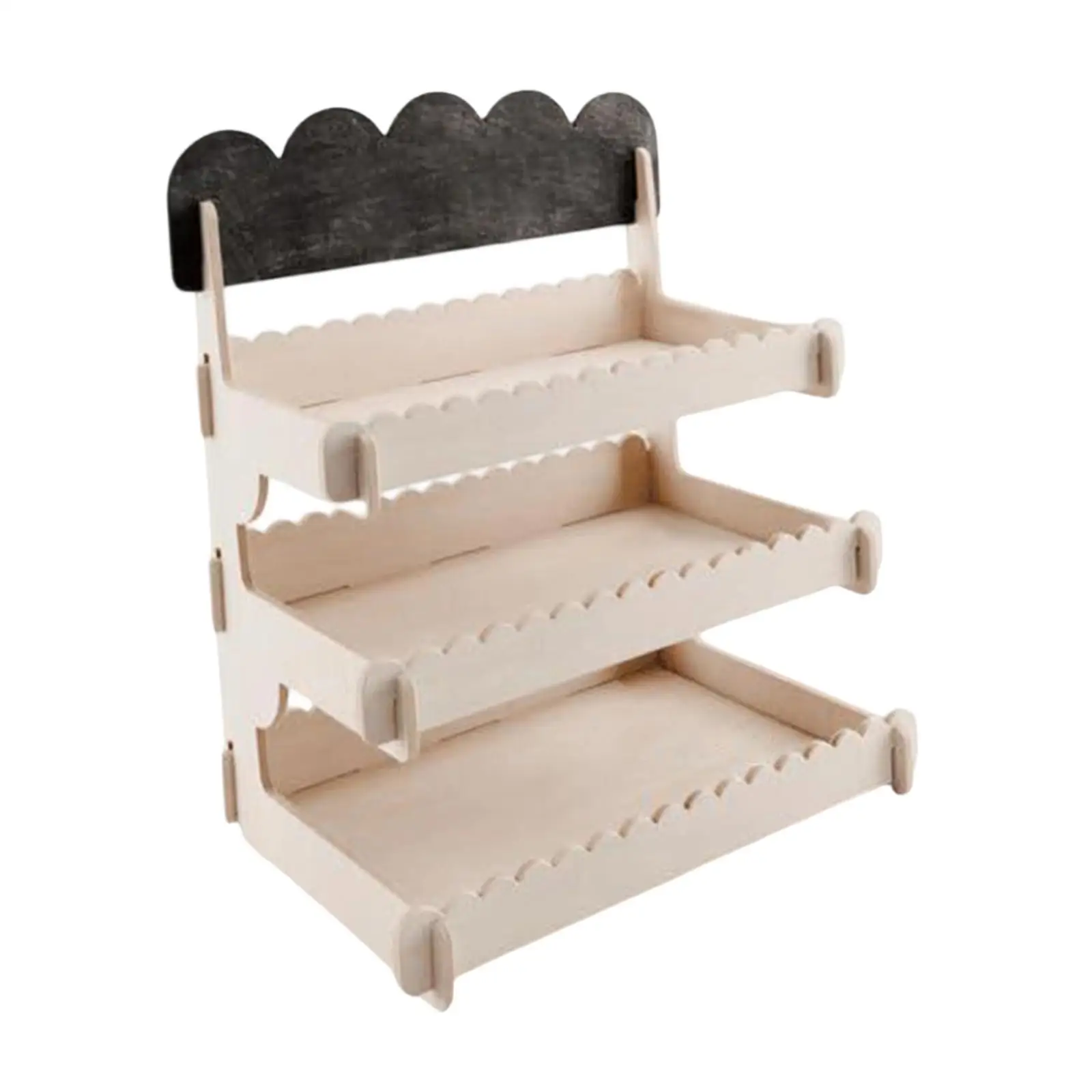 Wooden Display Rack Storage Rack 3-tier Large Capacity Multifunctional Gifts Cupcake Stand for Candy Farmers Market Snack