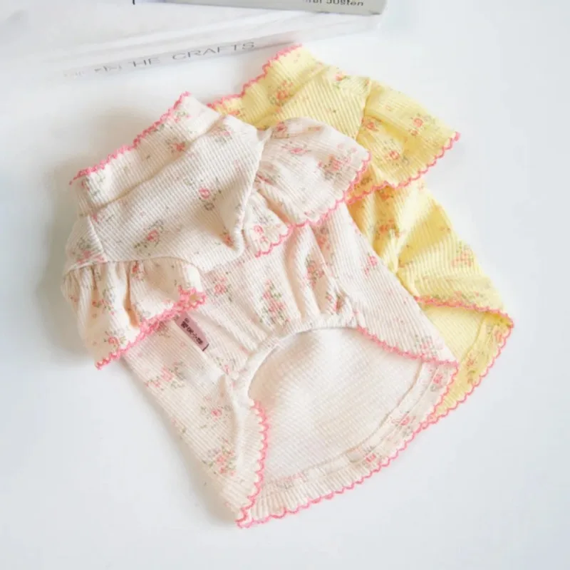 Camisa de encaje con Base Floral para perro, jersey con capucha a cuadros, ropa cálida y bonita para Gato, ropa para cachorros de oso de peluche compartida, invierno - imagen 5