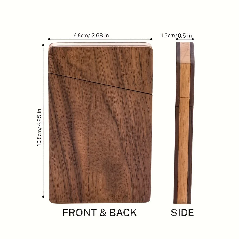 Tarjetero de madera portátil para hombre, tarjetero delgado, accesorios de escritorio ganizer para tarjetas de visita de madera