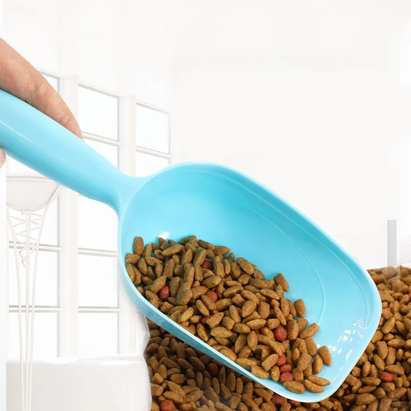 Venta caliente de plástico perro gato comida cuchara pala 3 colores conveniente alimentador plástico alimentación para mascotas cuchara - imagen 2