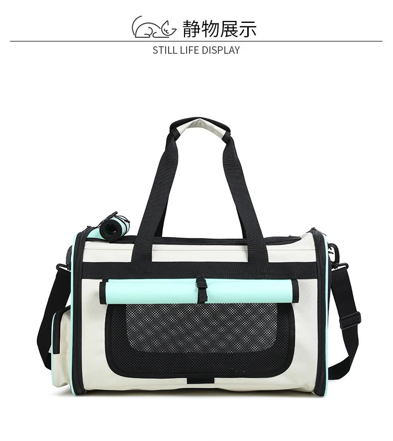 Estuche de transporte para gatos, transportador de viaje para perros, bolsa para gatos de lado suave, portador plegable para gatos aprobado por aerolínea, portador para perros y gatos - imagen 2