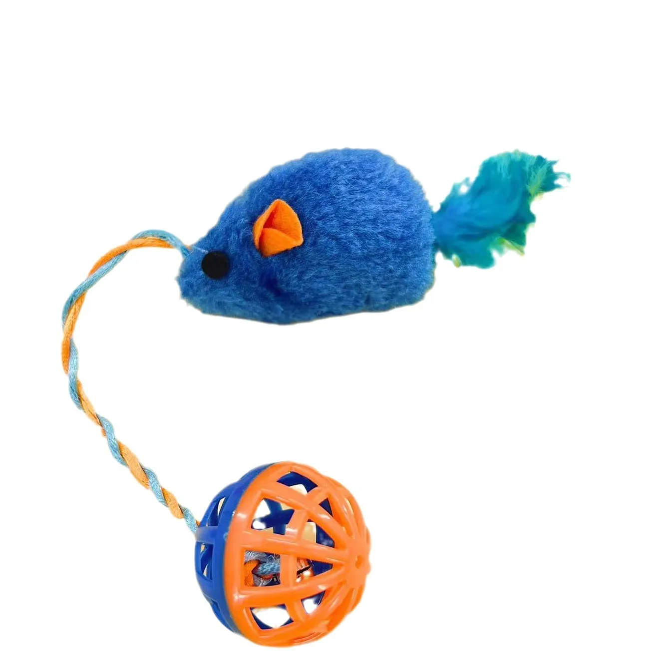 Ratón de peluche con campana, juguete interactivo para gatos - imagen 4