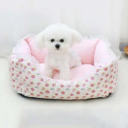 Cama acolchada para perros pequeños y medianos - lavable y desmontable de invierno