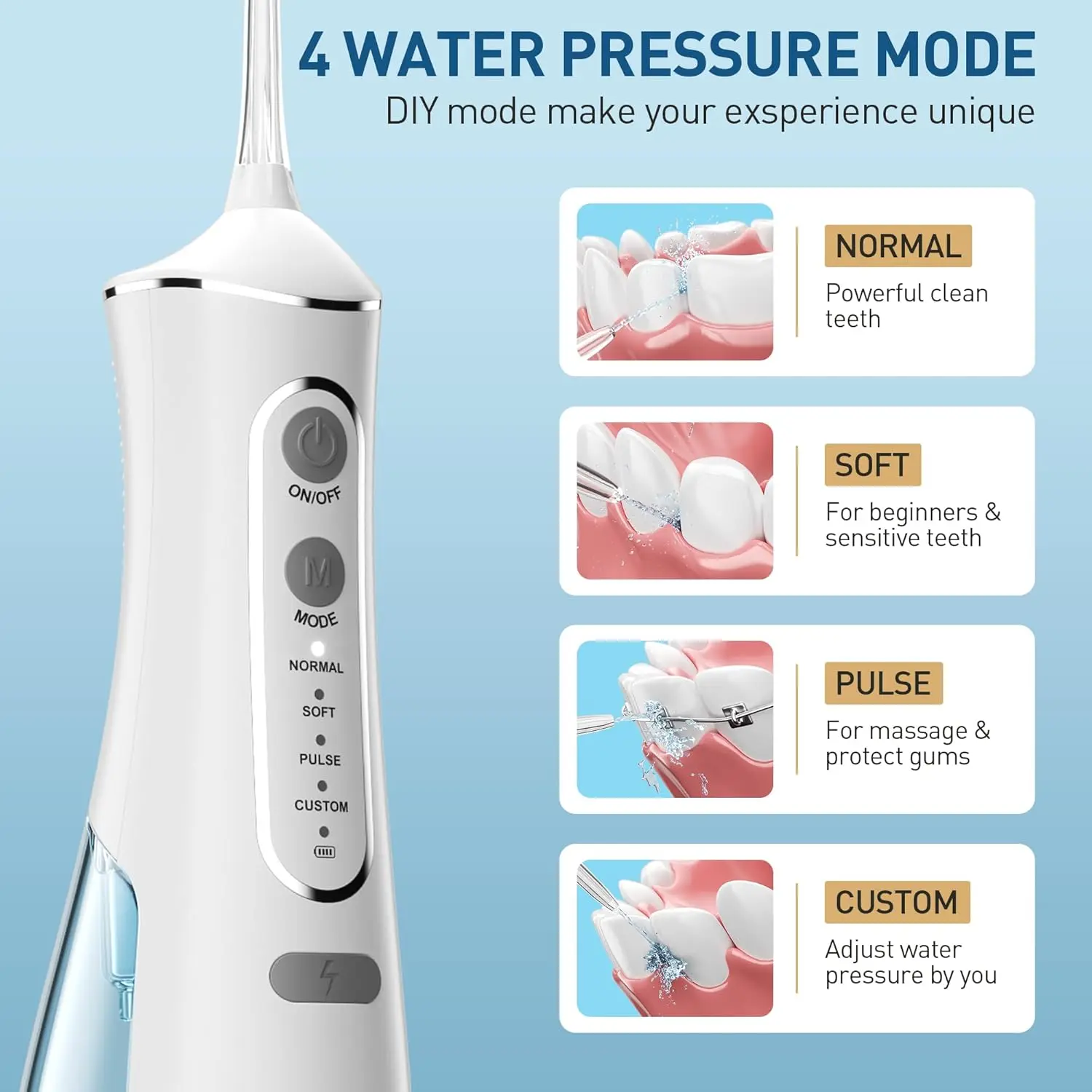 Irrigador dental 5 puntas para gatos y perros – Portátil y recargable - imagen 3