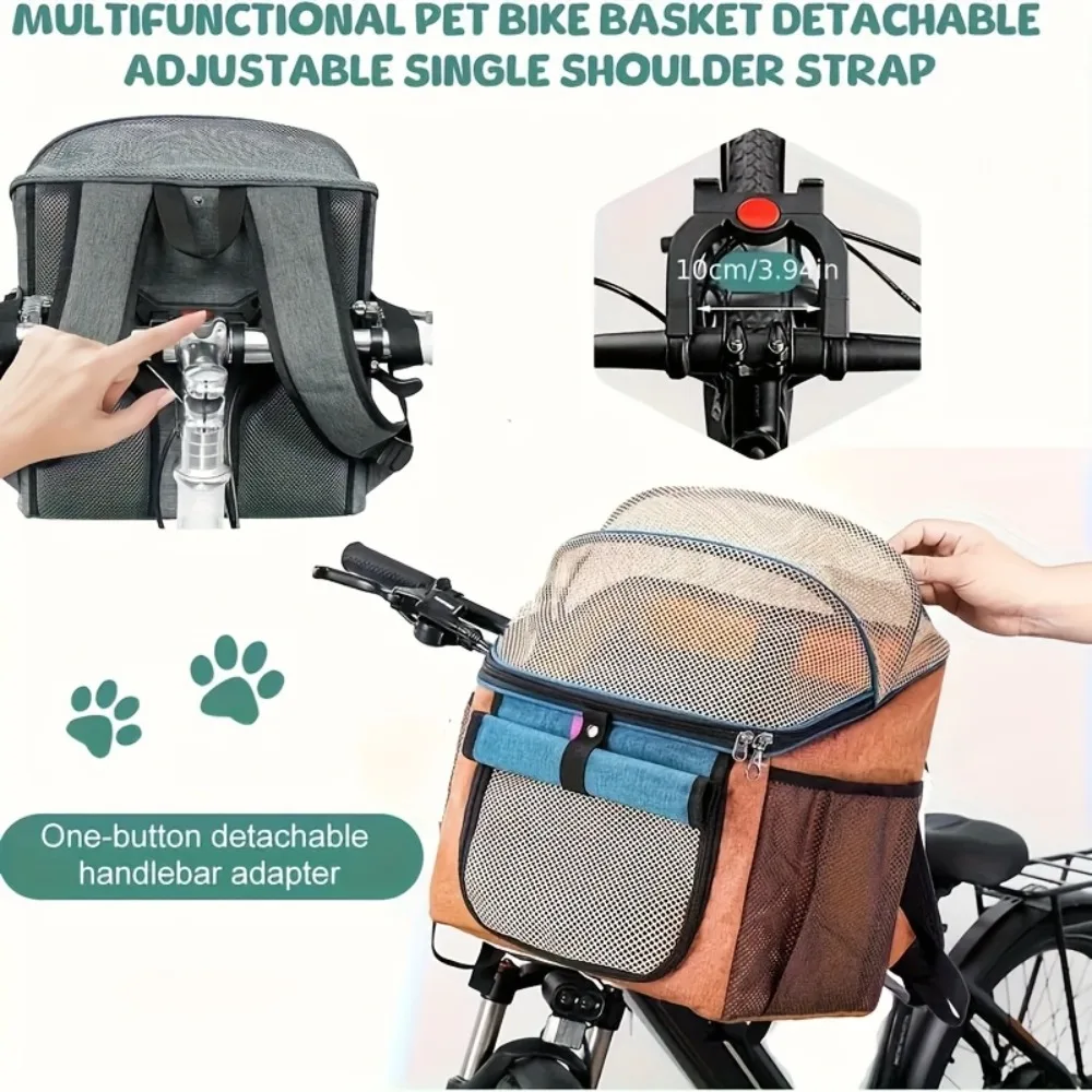 Portabicicletas para perros, portabicicletas expandible, plegable, de cara suave, para gatos, 2 puertas abiertas, bolsa de viaje para mascotas, mochila para perros pequeños y medianos - imagen 3