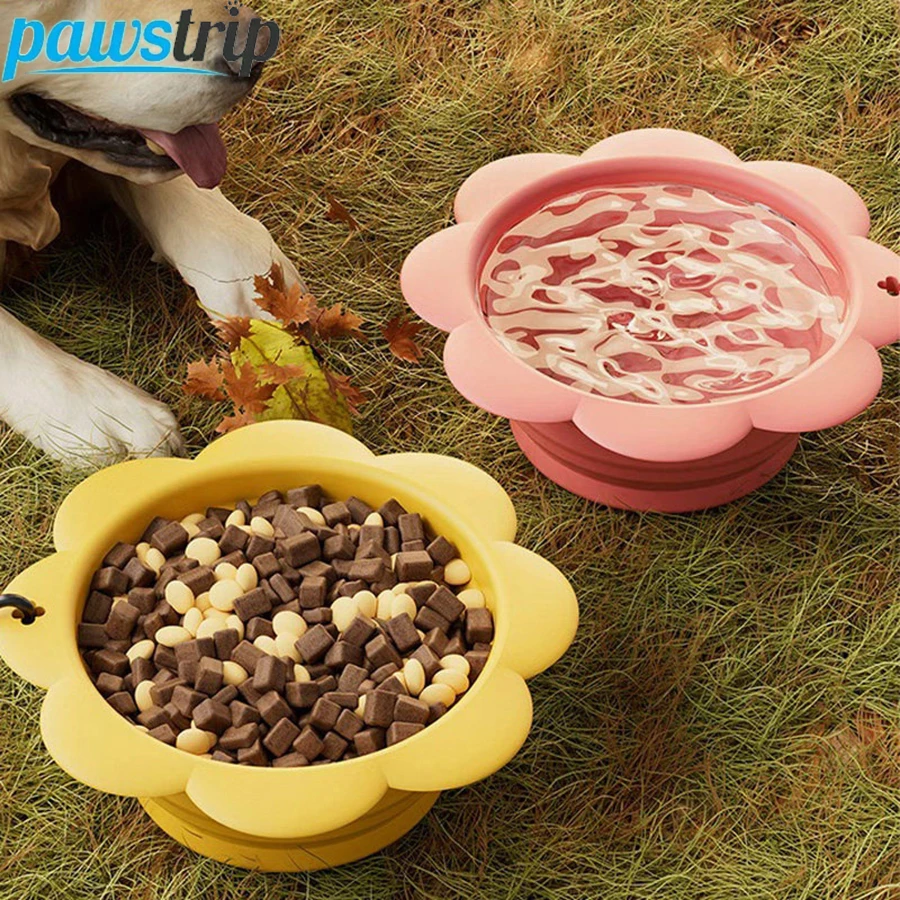 Tazón plegable de silicona portátil para perros en viajes - imagen 4