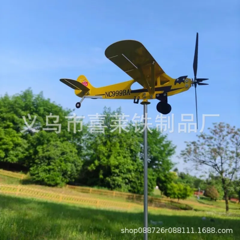 Molinillo de viento decorativo para jardín - Estilo avión y estaca - imagen 2