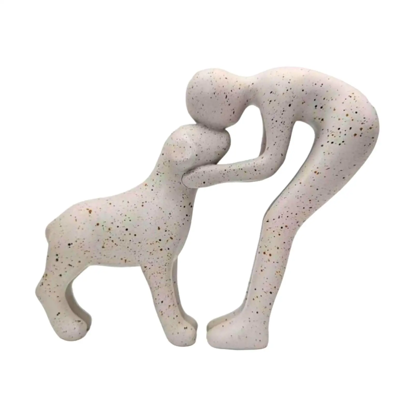 Man and Dog Statue Decoration 15.7x13.5cm Cute Collection Ornament Decorative
