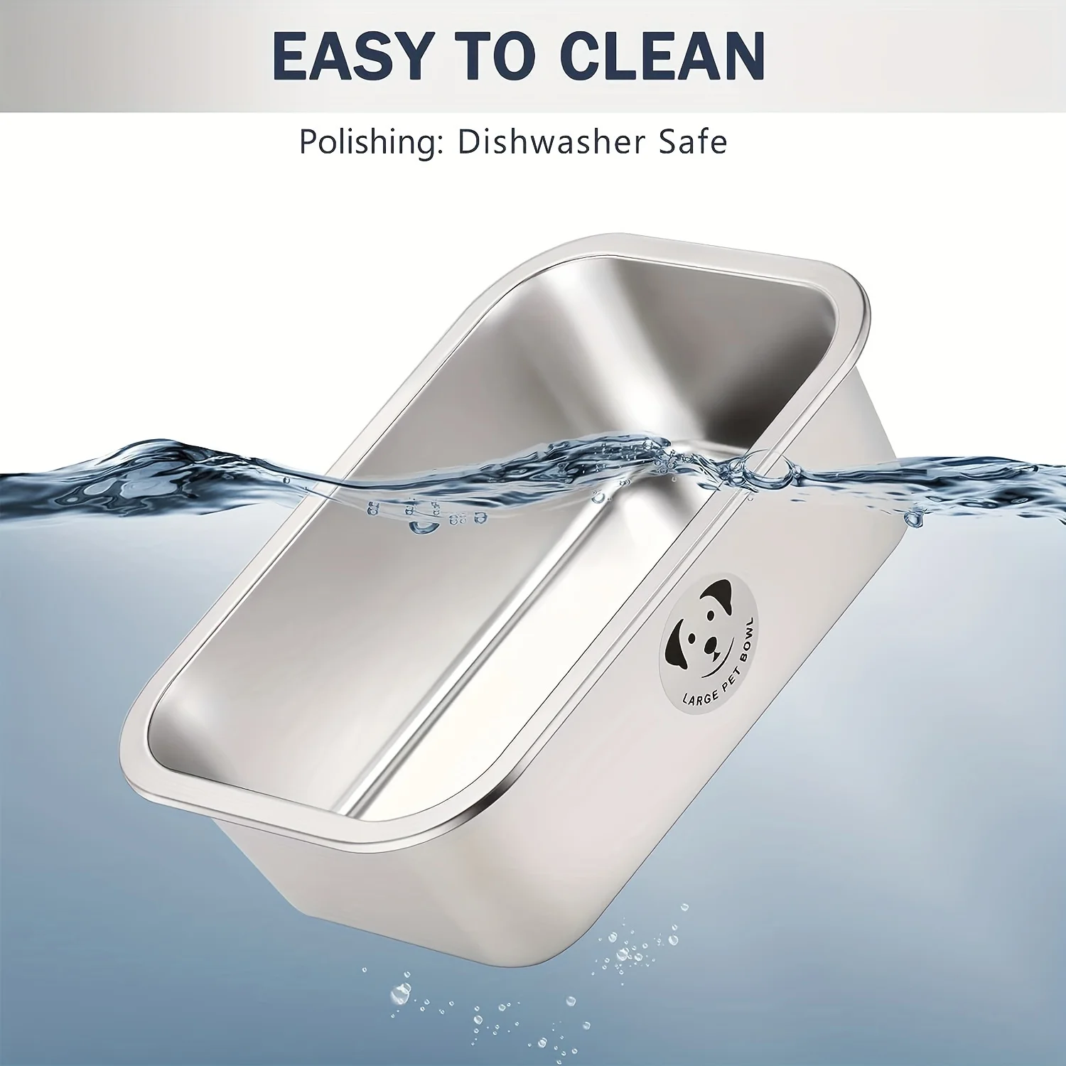 Cuenco de acero inoxidable de gran capacidad para perros grandes, cuenco de comida duradero resistente a caídas, cuenco para beber agua - imagen 2