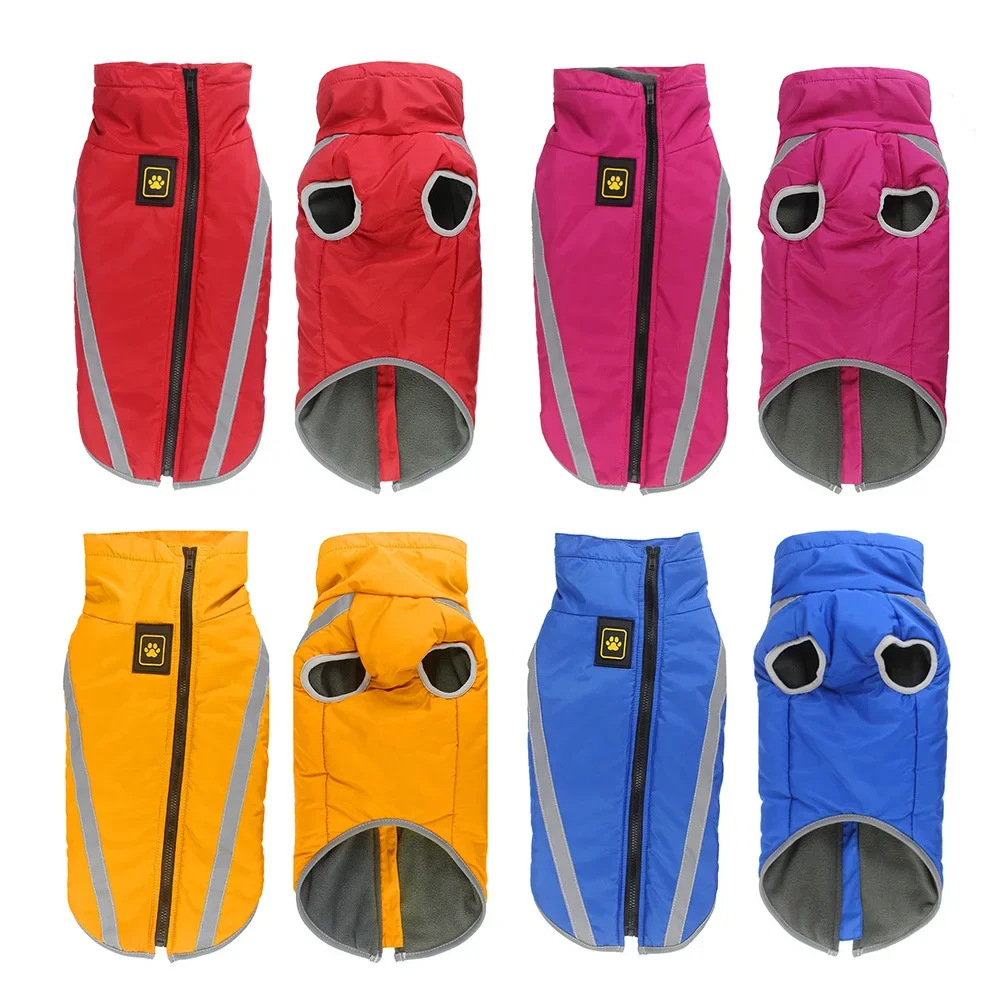 Nueva ropa de otoño e invierno para mascotas, chaqueta reflectante para perros grandes para exteriores, ropa cálida para mascotas, ropa acolchada de algodón para perros - imagen 5
