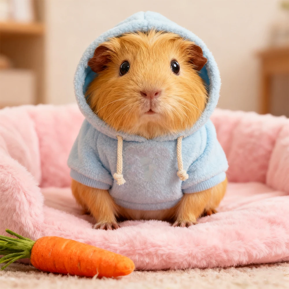 Sudadera con capucha cálida para gatos, conejos y cobayas - invierno - imagen 3