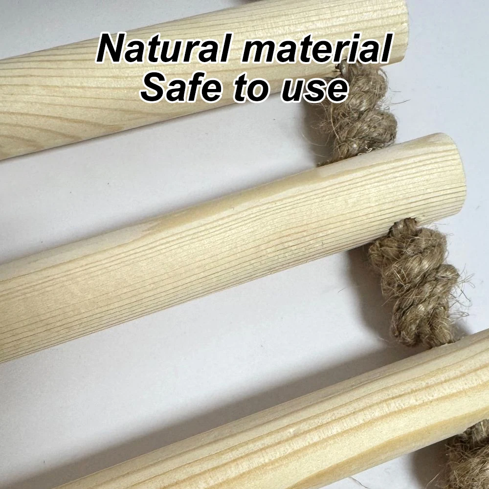 Escalera de madera interactiva para mascotas, juguete para loros y pájaros, jaula para hámster, palo de molienda divertido, juguete de escalada, accesorios para jaulas de pájaros, 1 ud. - imagen 5