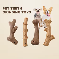 Hueso de bambú masticable para perros – Juguete dental interactivo