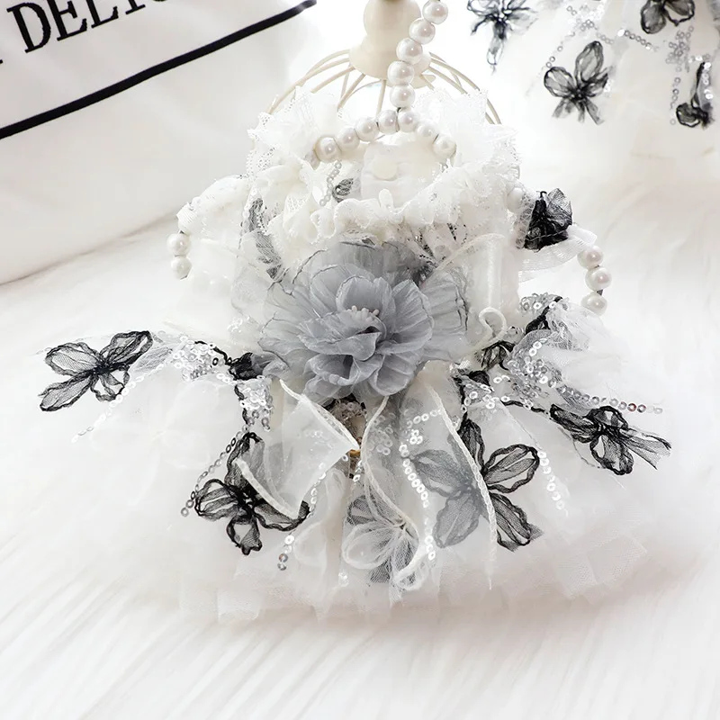Vestido de encaje negro para perros pequeños – Elegante y fresco para verano - imagen 3