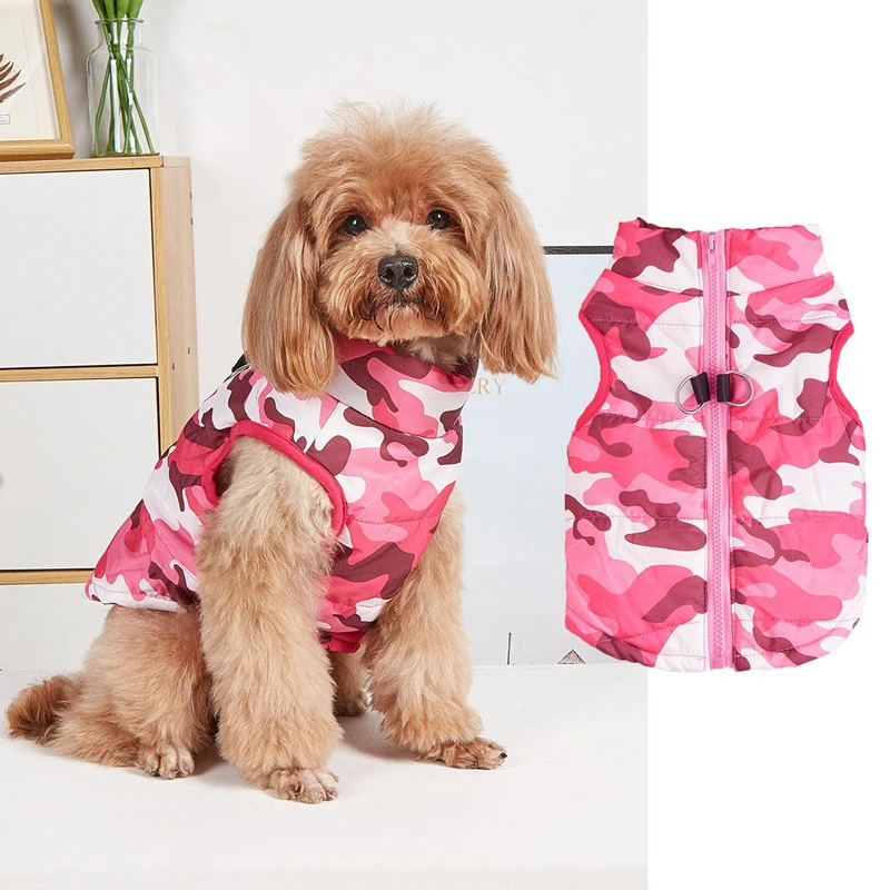 Ropa cálida de invierno para perros, abrigo impermeable para mascotas para perros pequeños y medianos, chaqueta con patrón de camuflaje para cachorros, ropa para Chihuahua Yorkie, suministro para mascotas - imagen 3