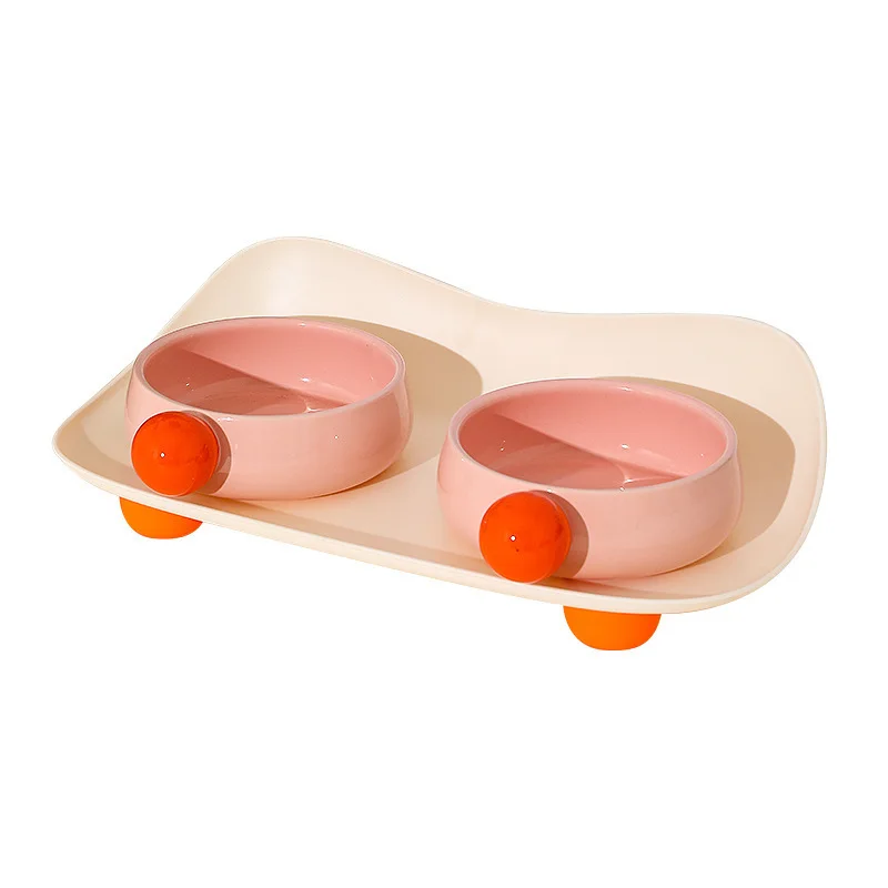 Cuenco de cerámica para gatos, cuencos para mascotas, bonito cuenco de comida, plato enlatado, juego combinado de cuencos de agua, cuenco de comida antivuelco para gatos y perros - imagen 5