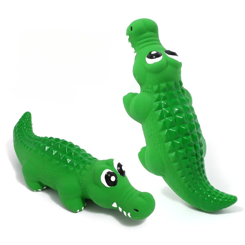 Juguetes para masticar chirriantes para perros, suministros interactivos para moler dientes resistentes al masticable para interiores, productos de juego para mascotas con forma de cocodrilo de látex - imagen 5