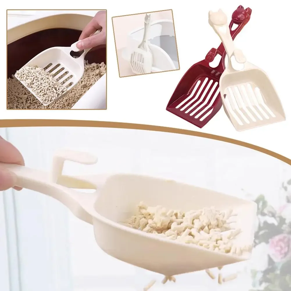 Pala de arena para gatos Multicolor, pala de plástico para arena para gatos, limpieza de mascotas, caja de arena, pala para gatitos, suministros de herramientas de limpieza para inodoro - imagen 4