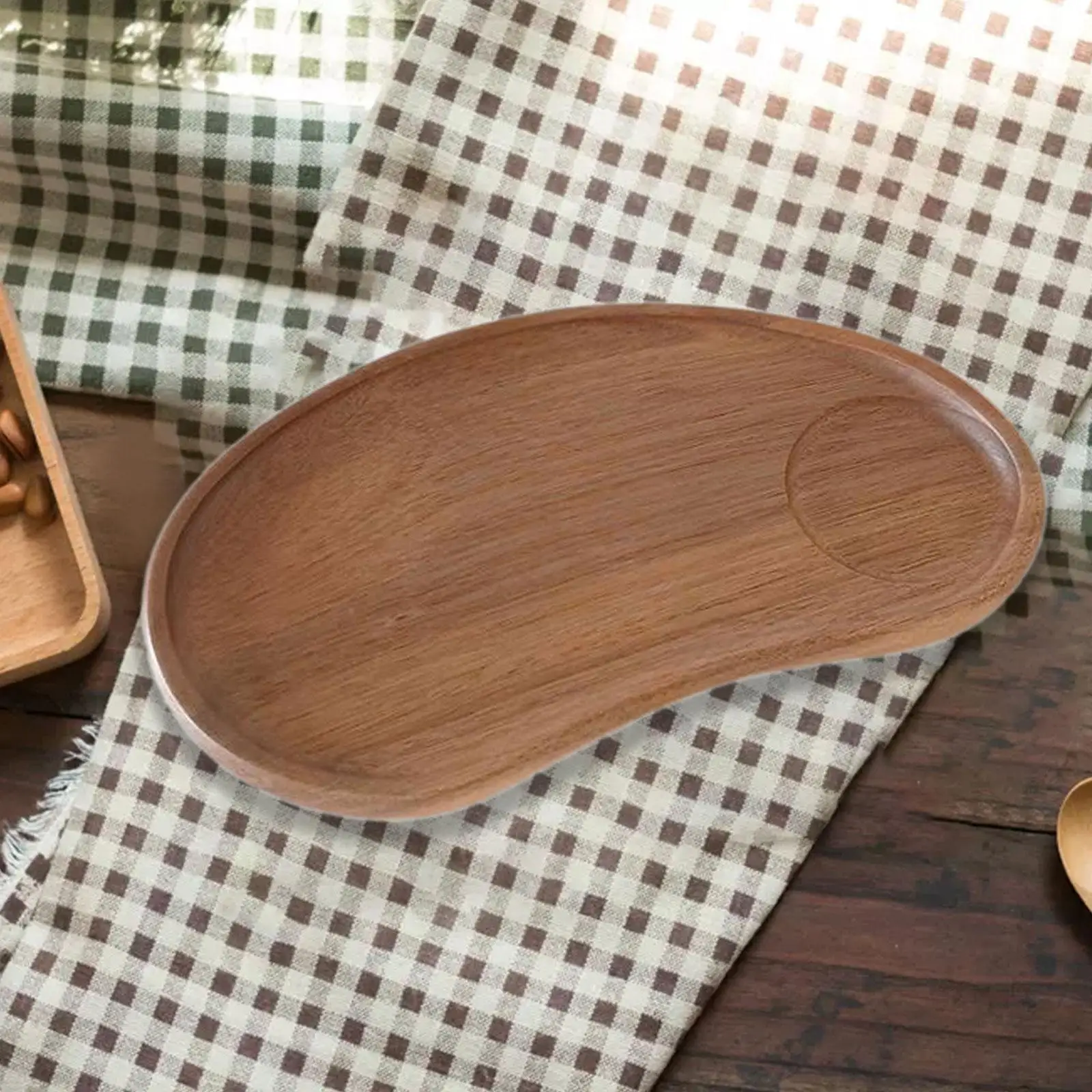 Wooden Appetizer Plate Dessert Plates Wooden Serving Tray Snack Plate Food Platter for Drinks Breakfast Cupcake Snacks Dessert